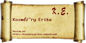 Kozmáry Erika névjegykártya